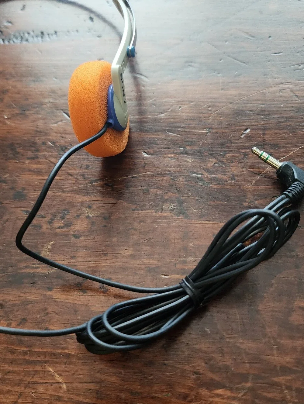 SONY MDR-10 Walkman Lightweight Headphones w/ NEW Orange Pads TESTED WORKING